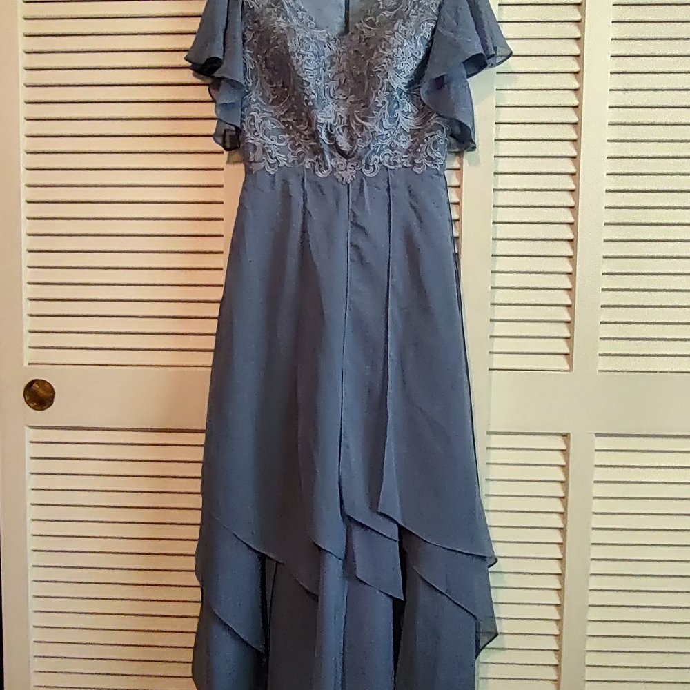 Elegant Blue High Low Dress